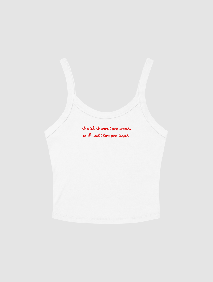 love you longer embroidered tank top - In Print We Trust