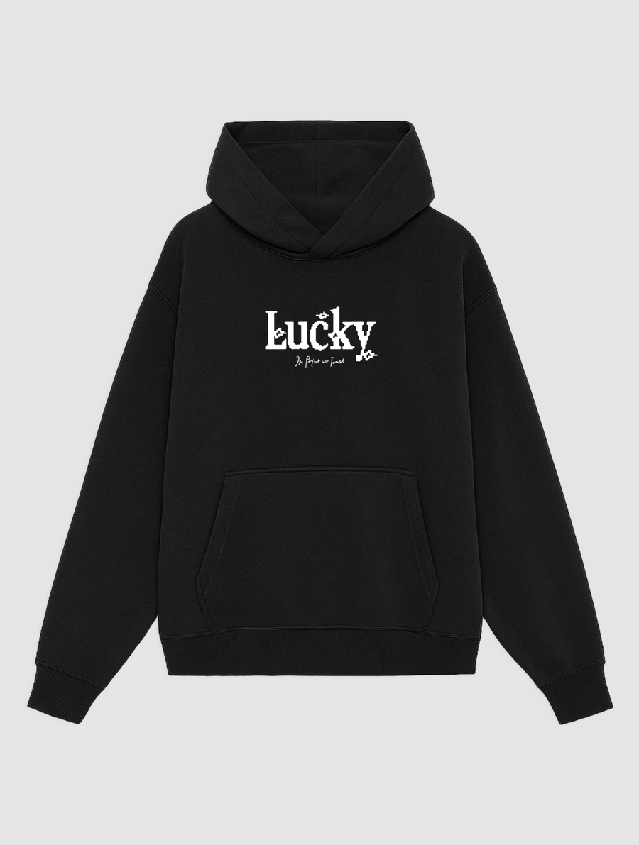 lucky black hoodie - In Print We Trust