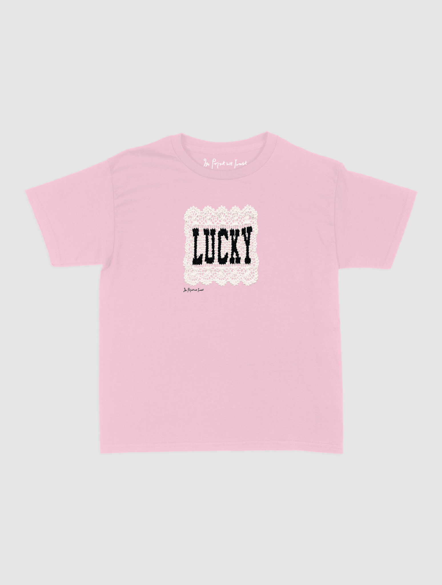 lucky crochet baby tee - In Print We Trust