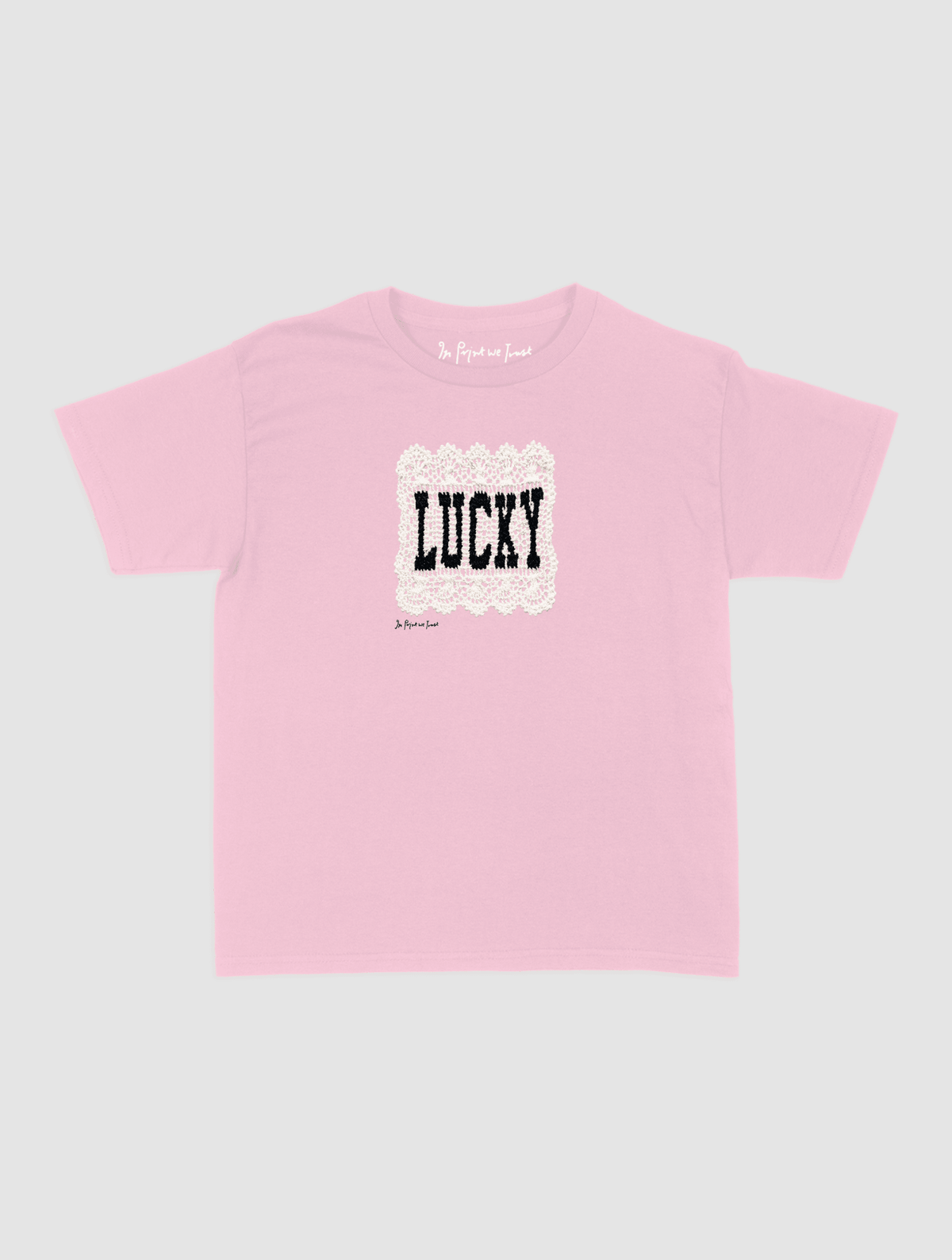 lucky crochet baby tee - In Print We Trust
