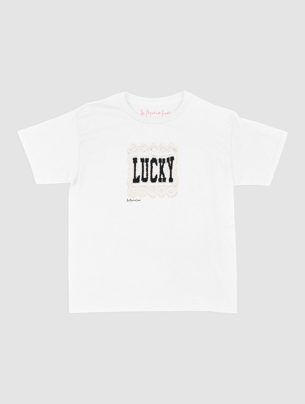 lucky crochet baby tee - In Print We Trust