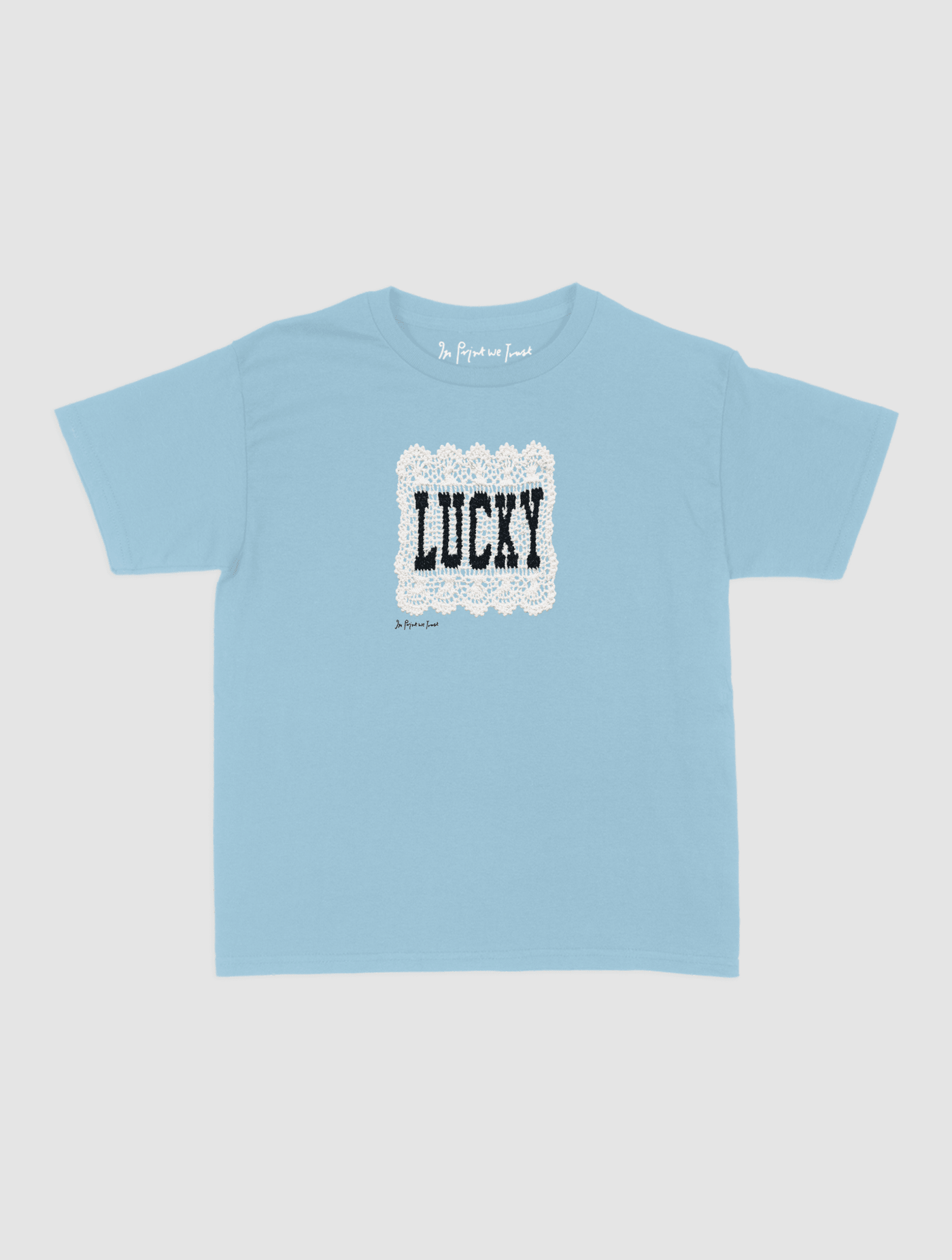 lucky crochet baby tee - In Print We Trust