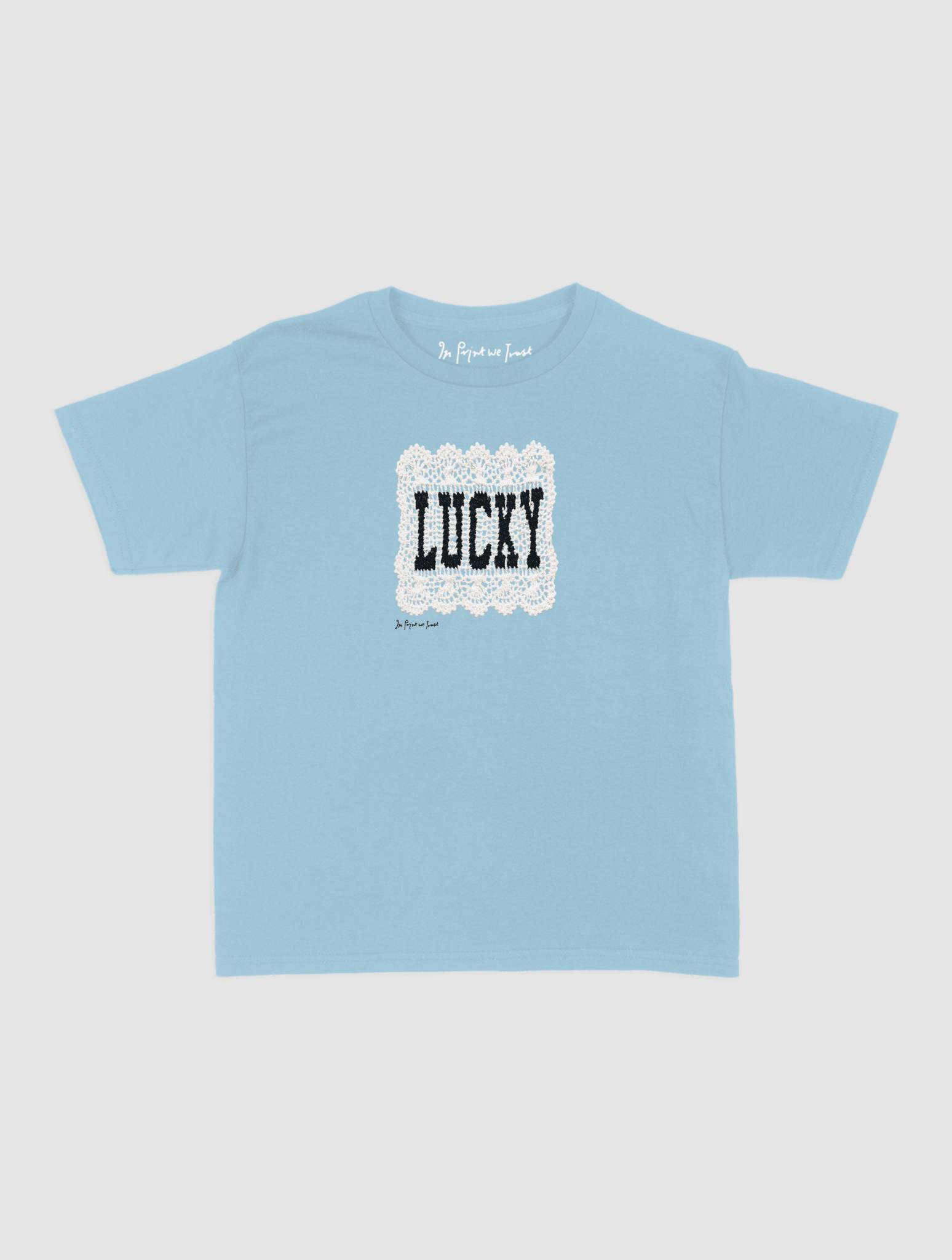 lucky crochet baby tee - In Print We Trust