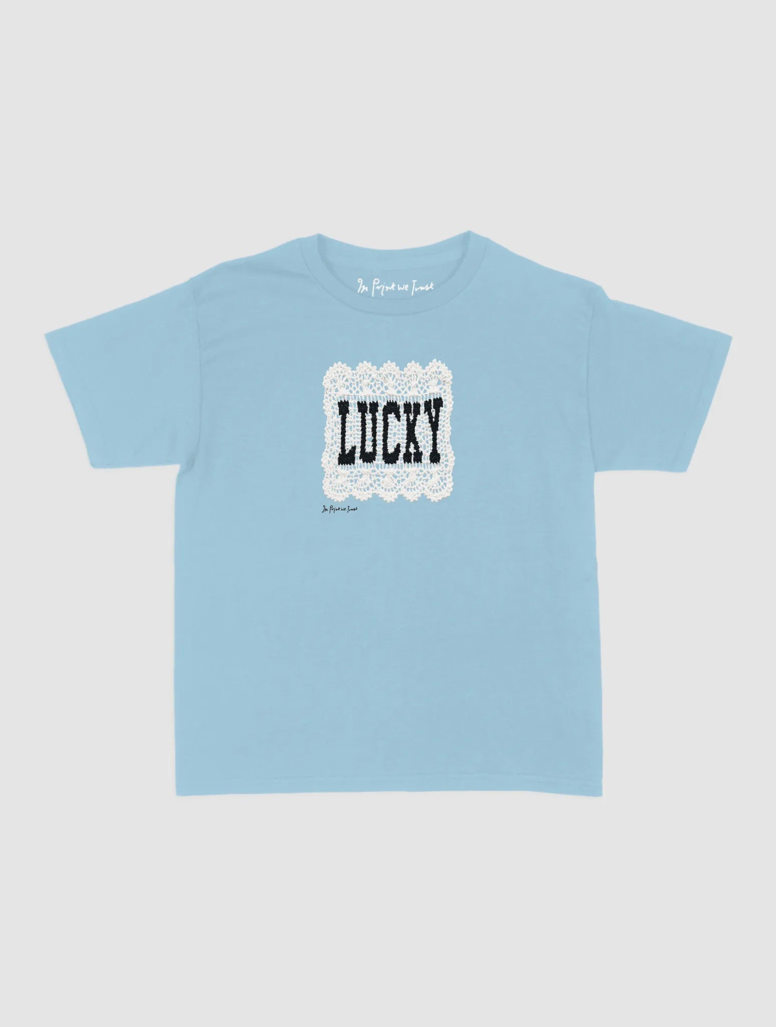 lucky crochet baby tee - In Print We Trust