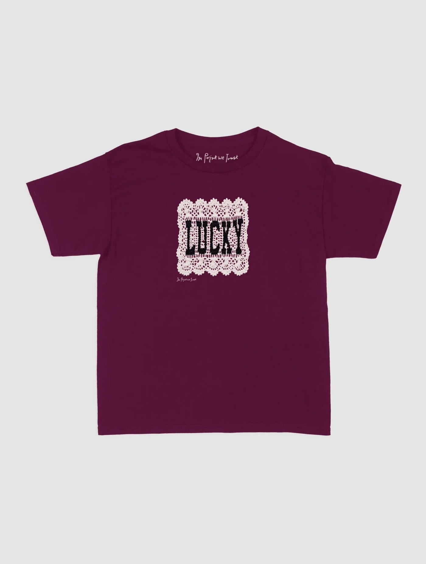 lucky crochet baby tee - In Print We Trust