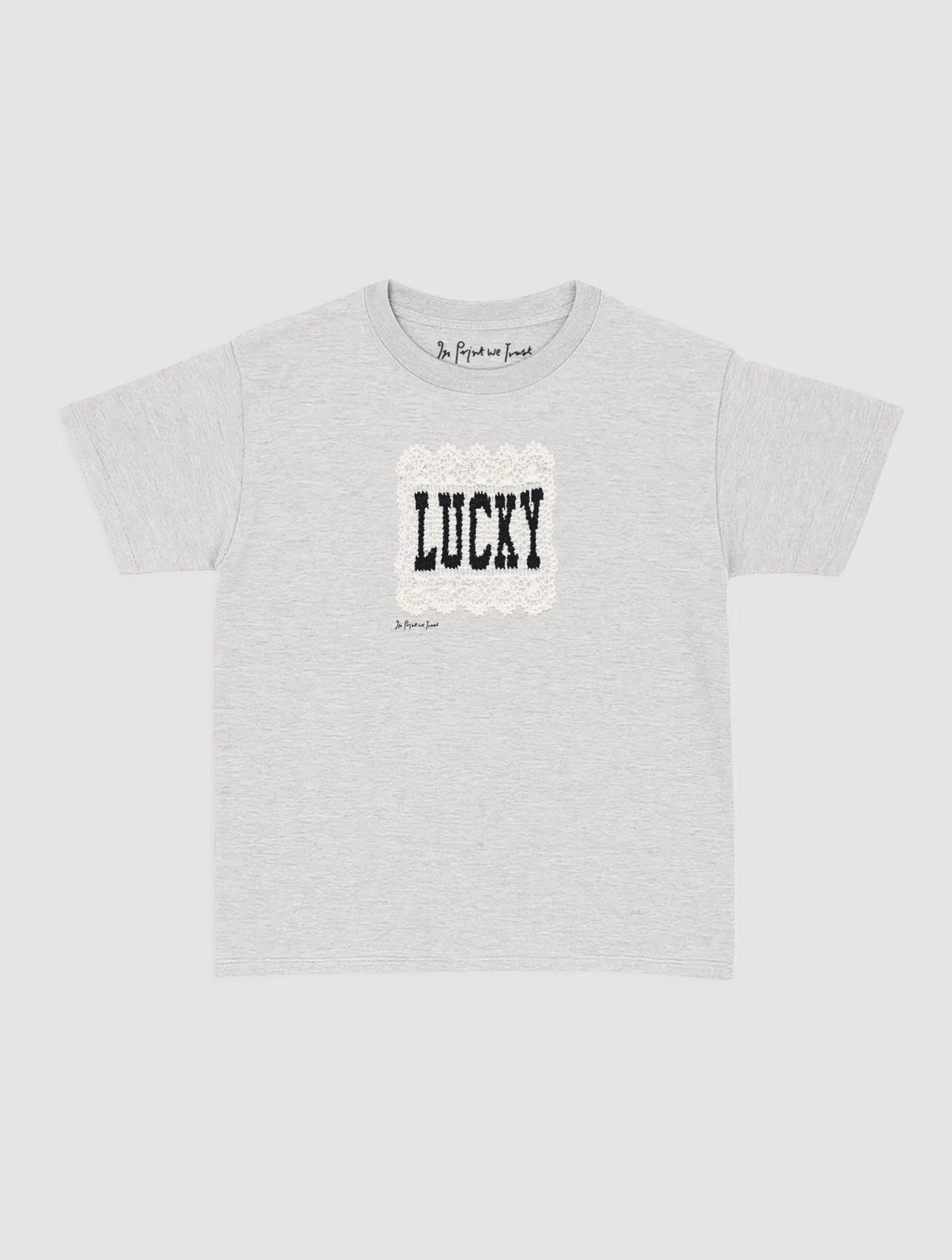 lucky crochet baby tee - In Print We Trust
