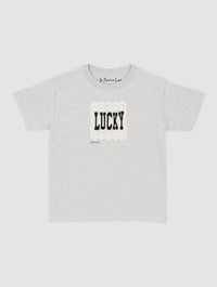 lucky crochet baby tee - In Print We Trust