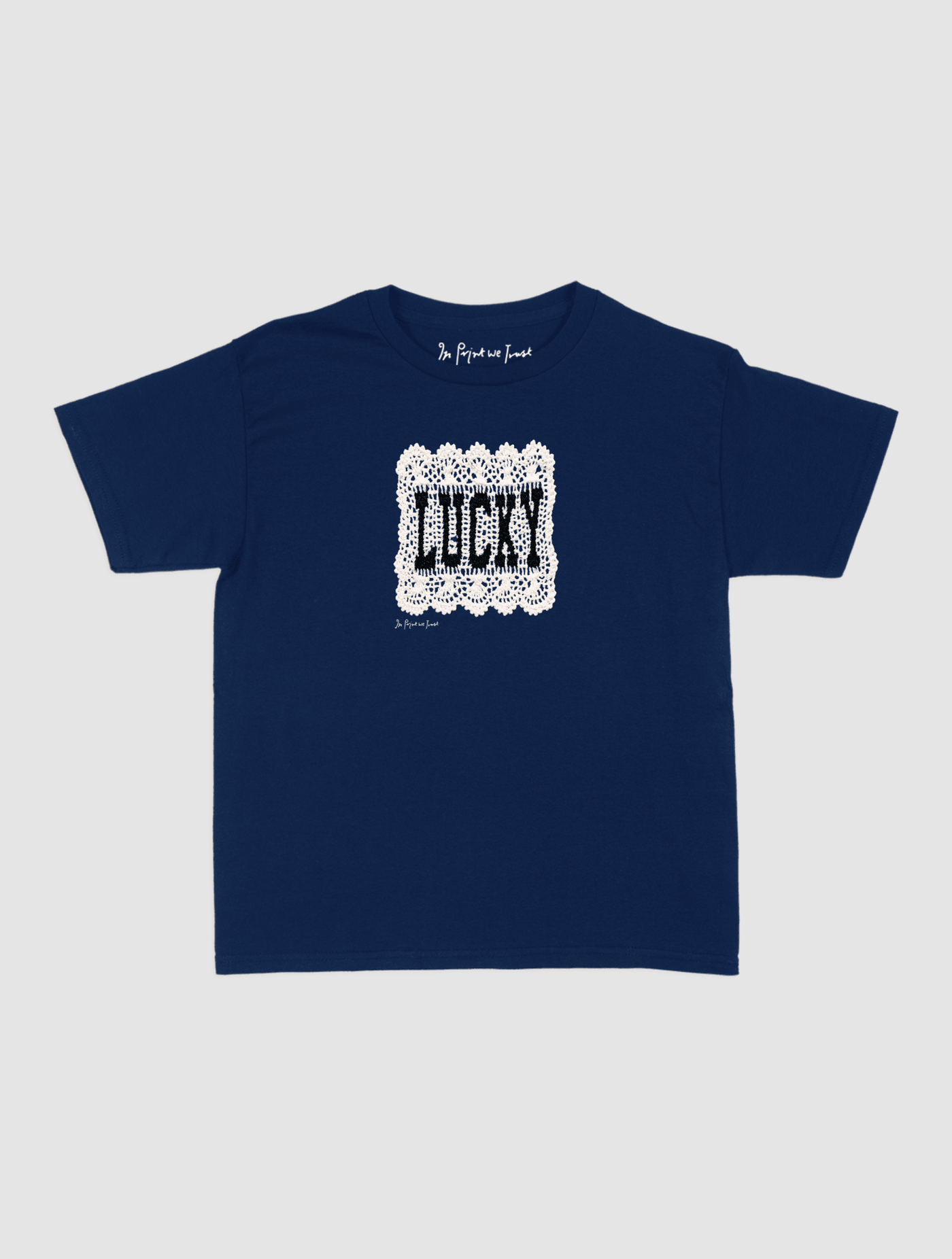 lucky crochet baby tee - In Print We Trust