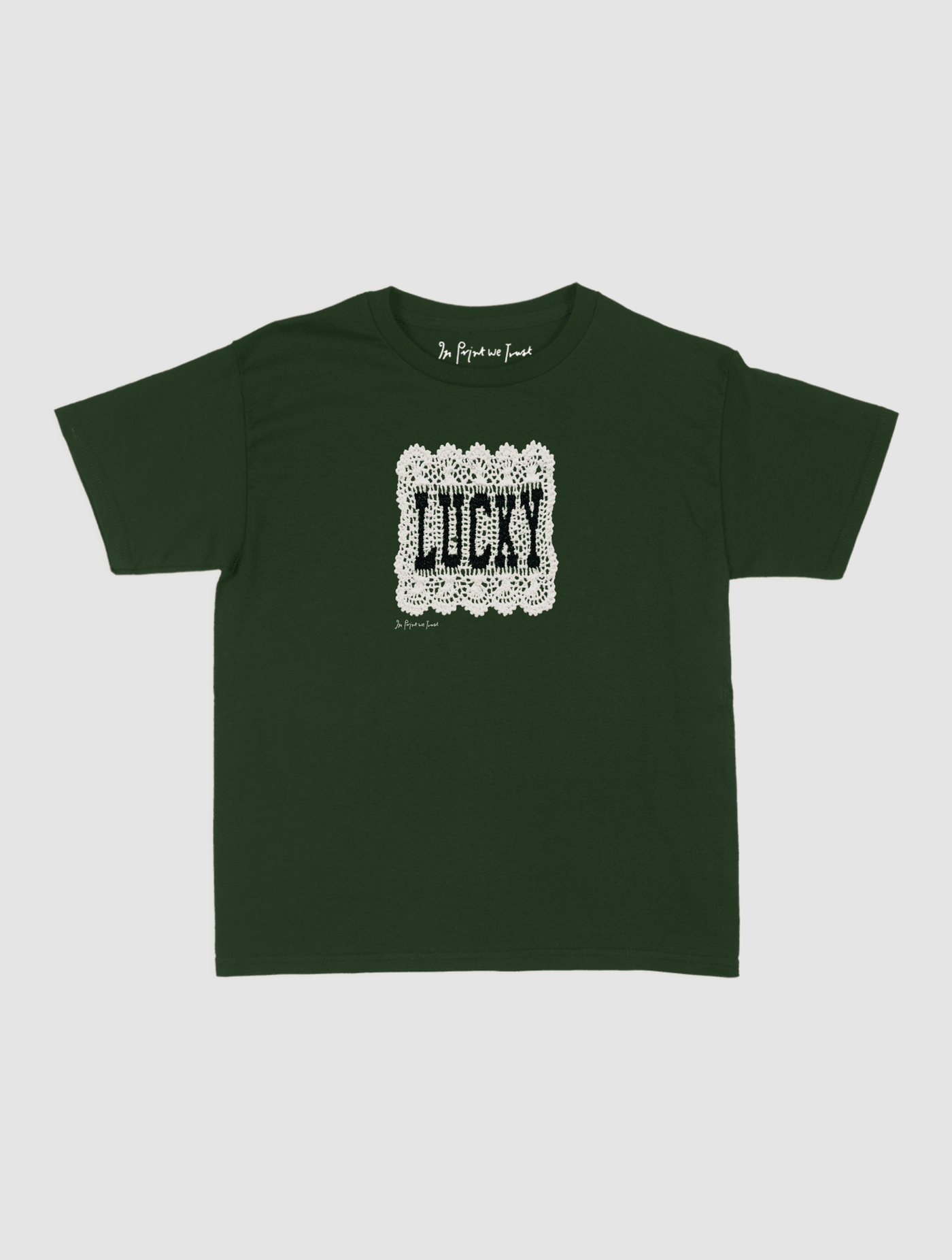lucky crochet baby tee - In Print We Trust