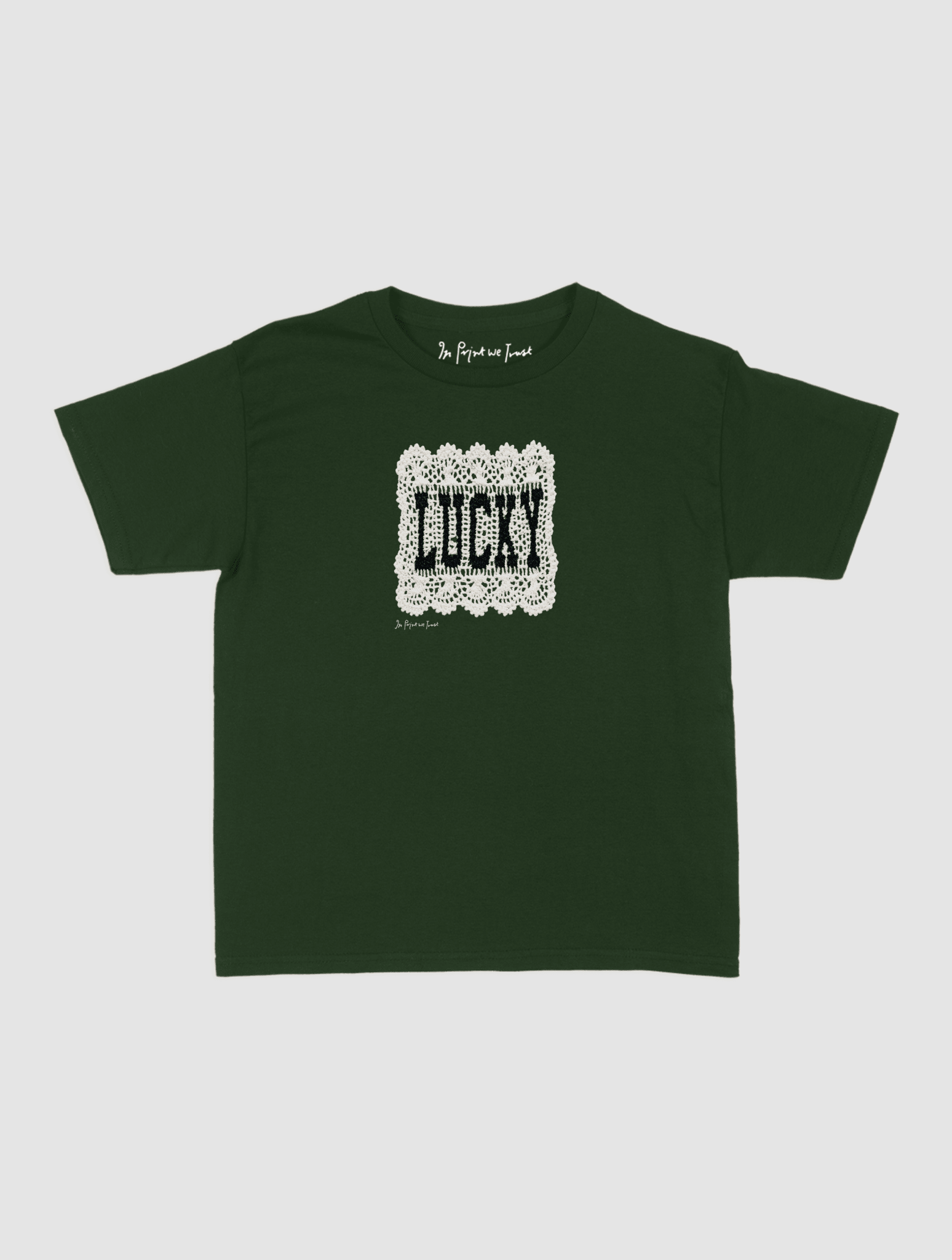 lucky crochet baby tee - In Print We Trust