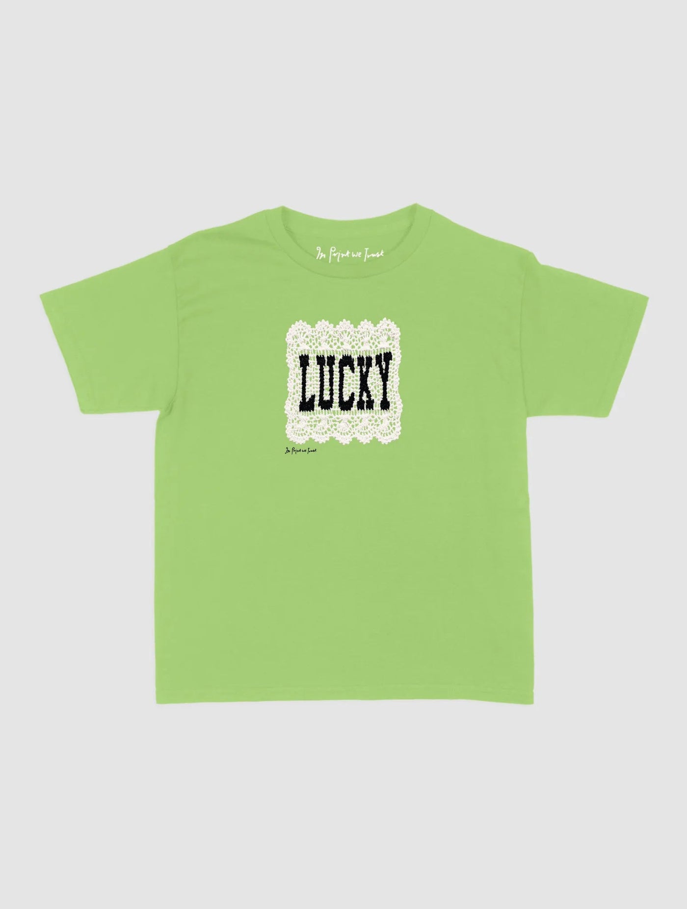 lucky crochet baby tee - In Print We Trust