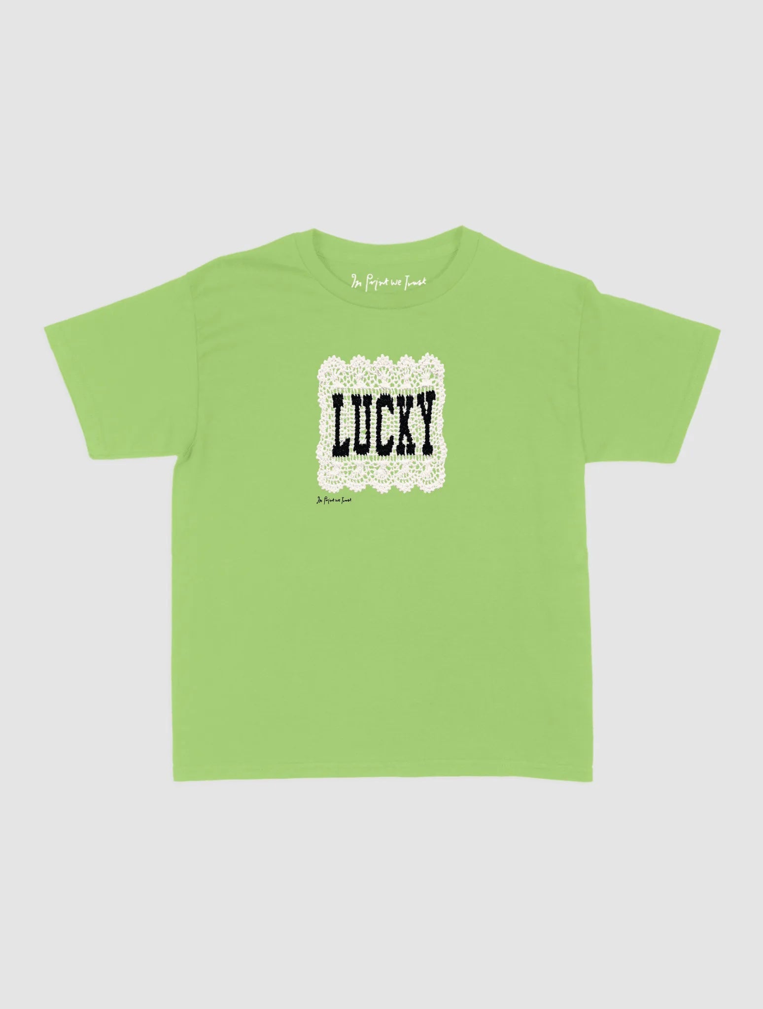 lucky crochet baby tee - In Print We Trust