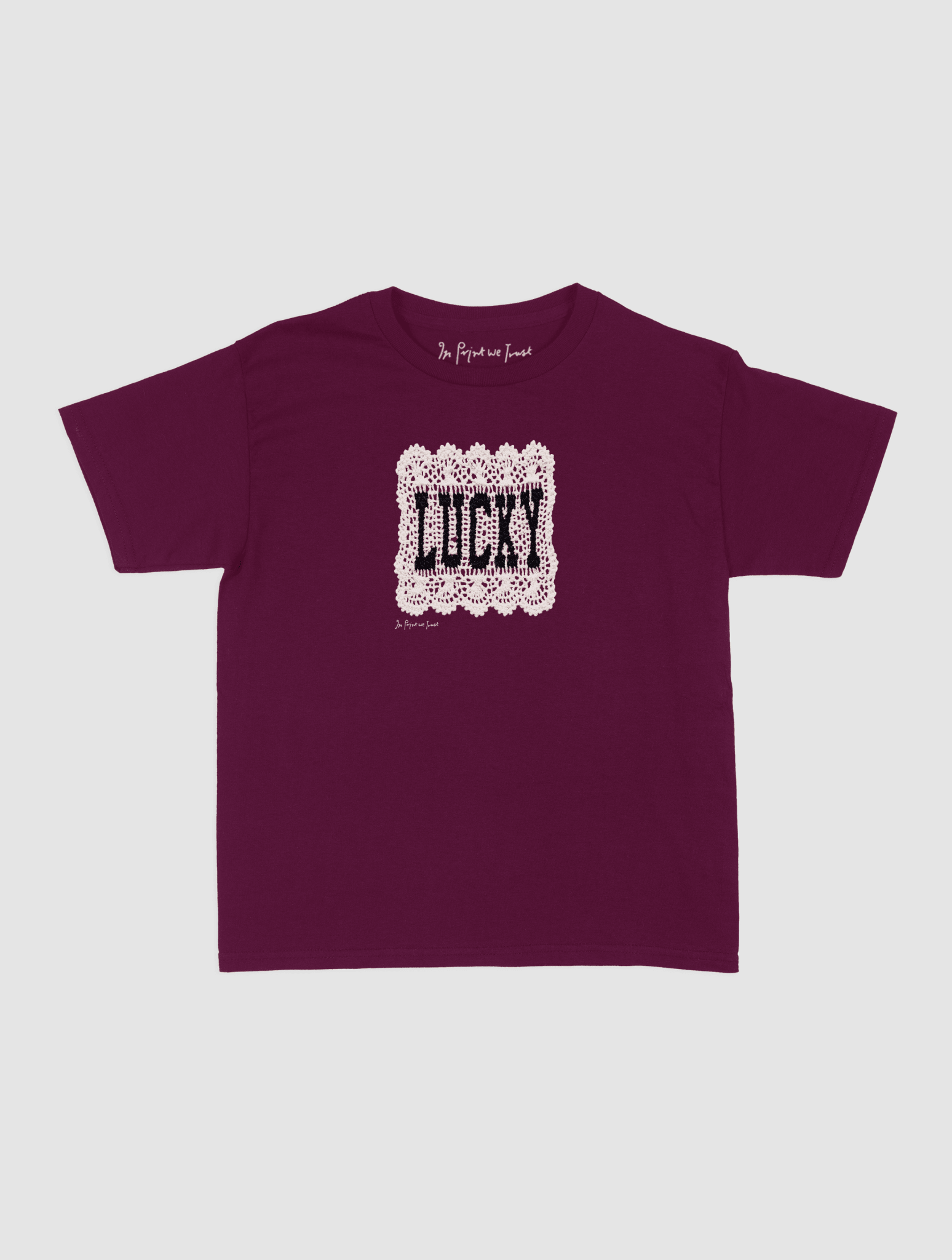 lucky crochet baby tee - In Print We Trust