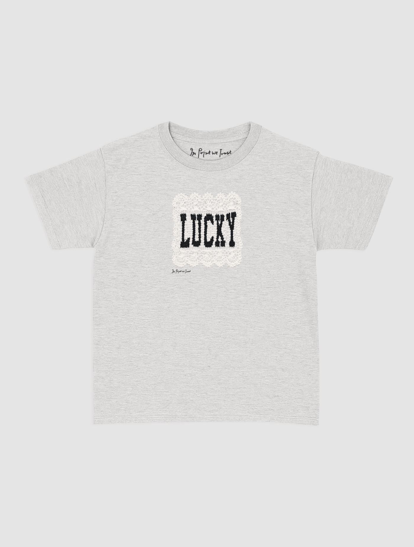 lucky crochet baby tee - In Print We Trust