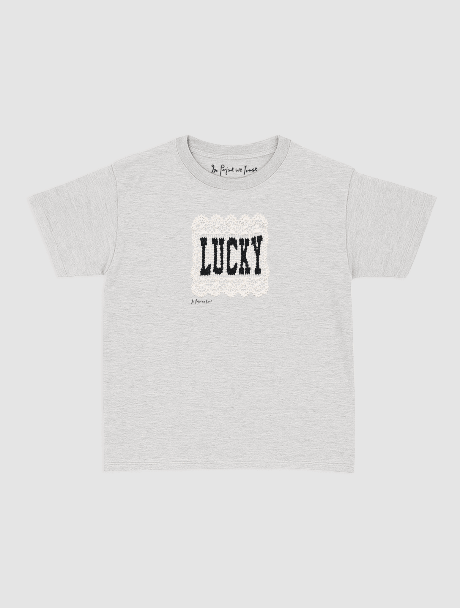 lucky crochet baby tee - In Print We Trust