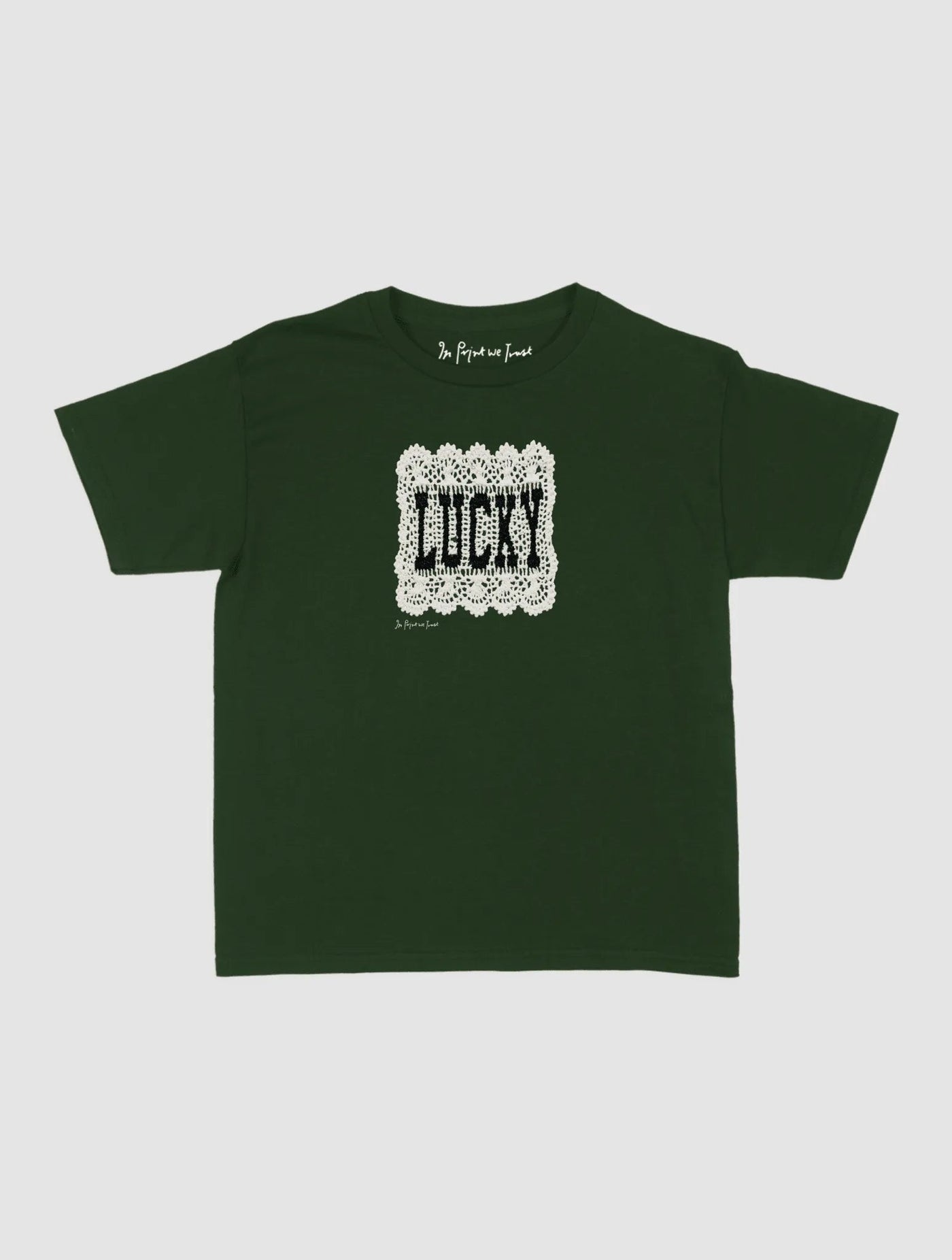 lucky crochet baby tee - In Print We Trust