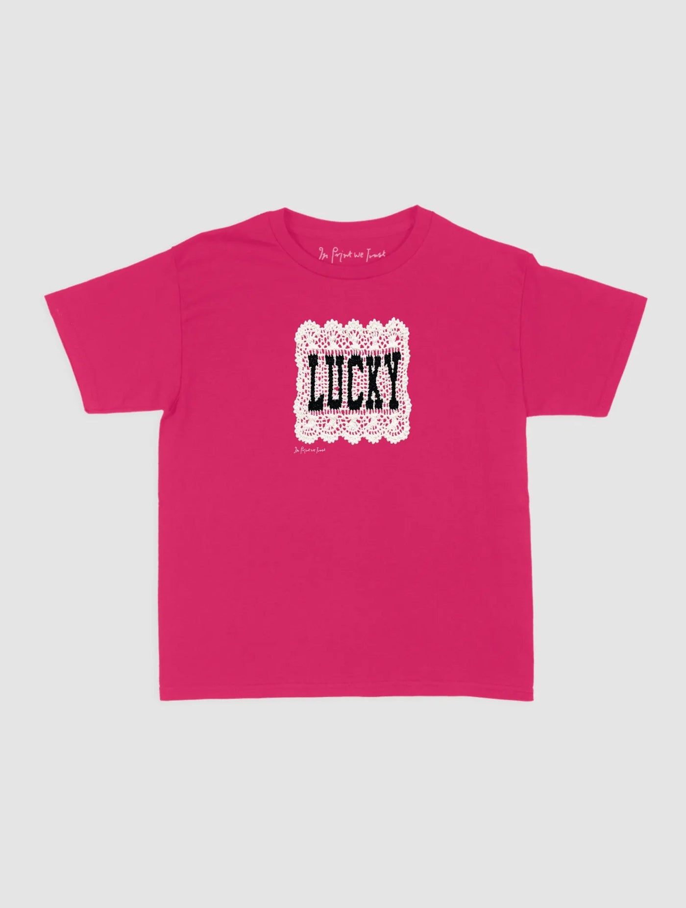 lucky crochet baby tee - In Print We Trust