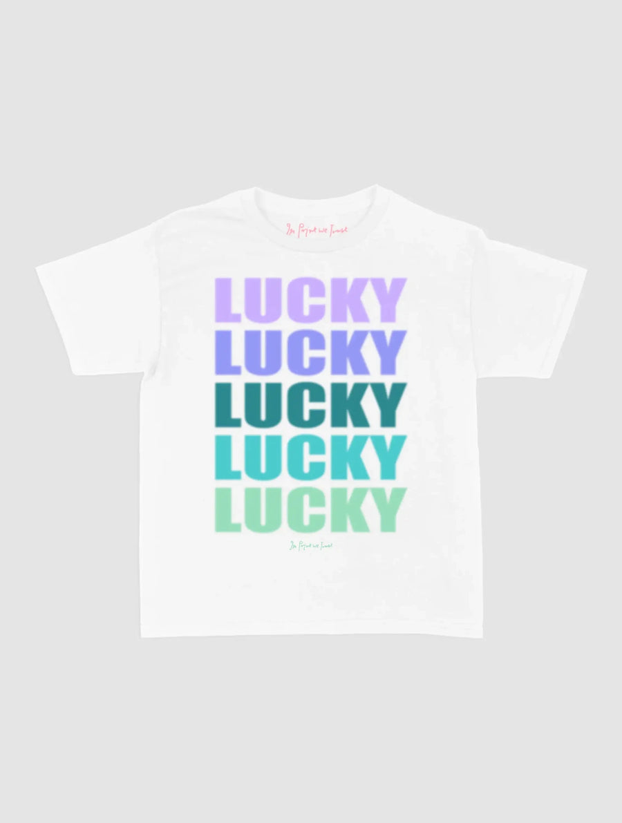lucky x 5 baby tee - In Print We Trust