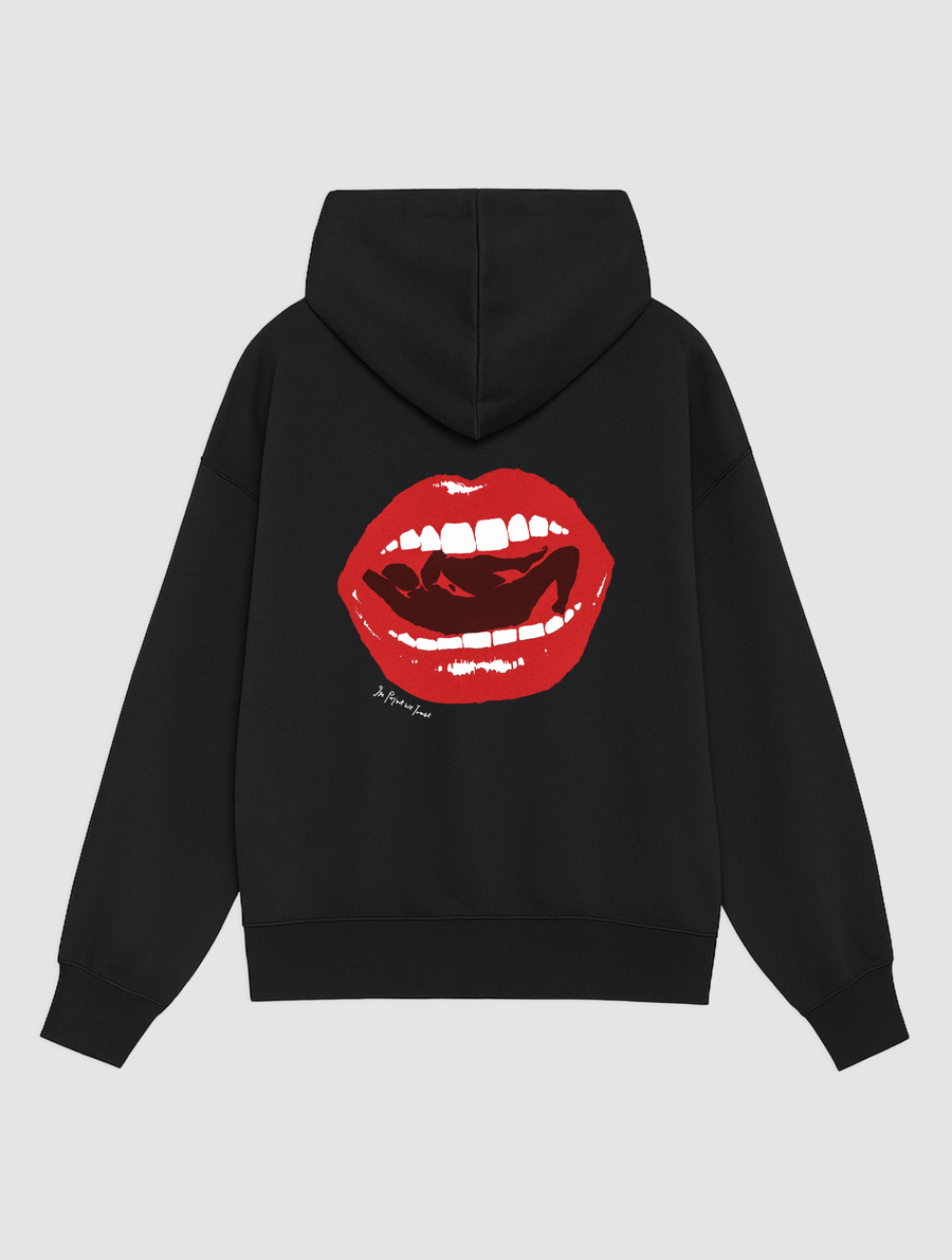 maneater black hoodie - In Print We Trust