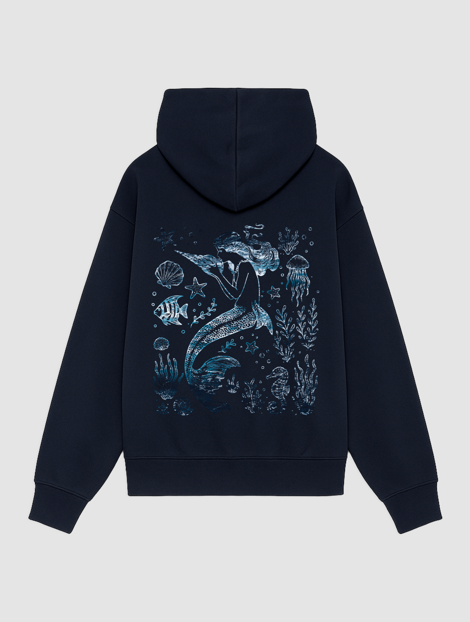 mermaid navy hoodie - In Print We Trust