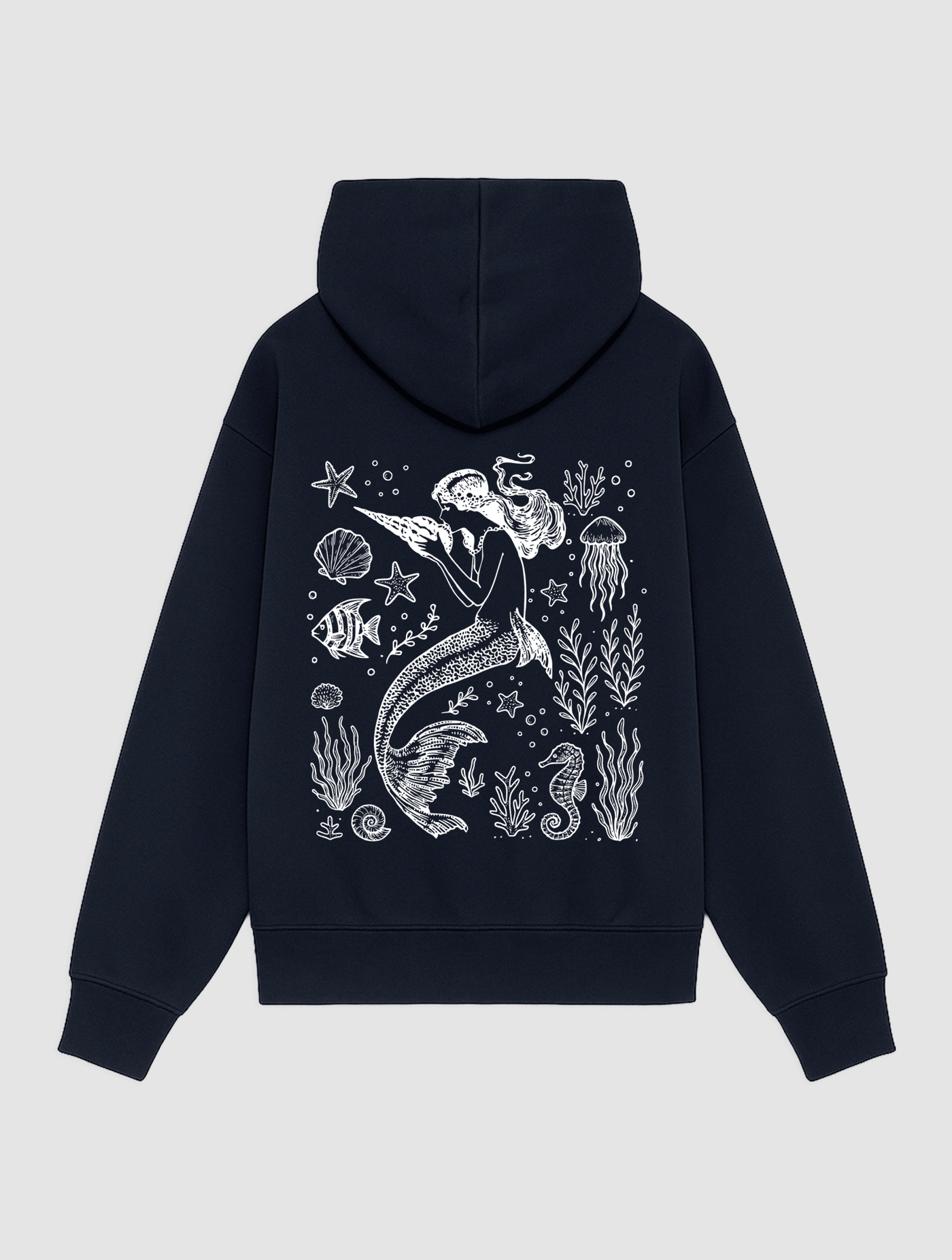 mermaid navy hoodie - In Print We Trust