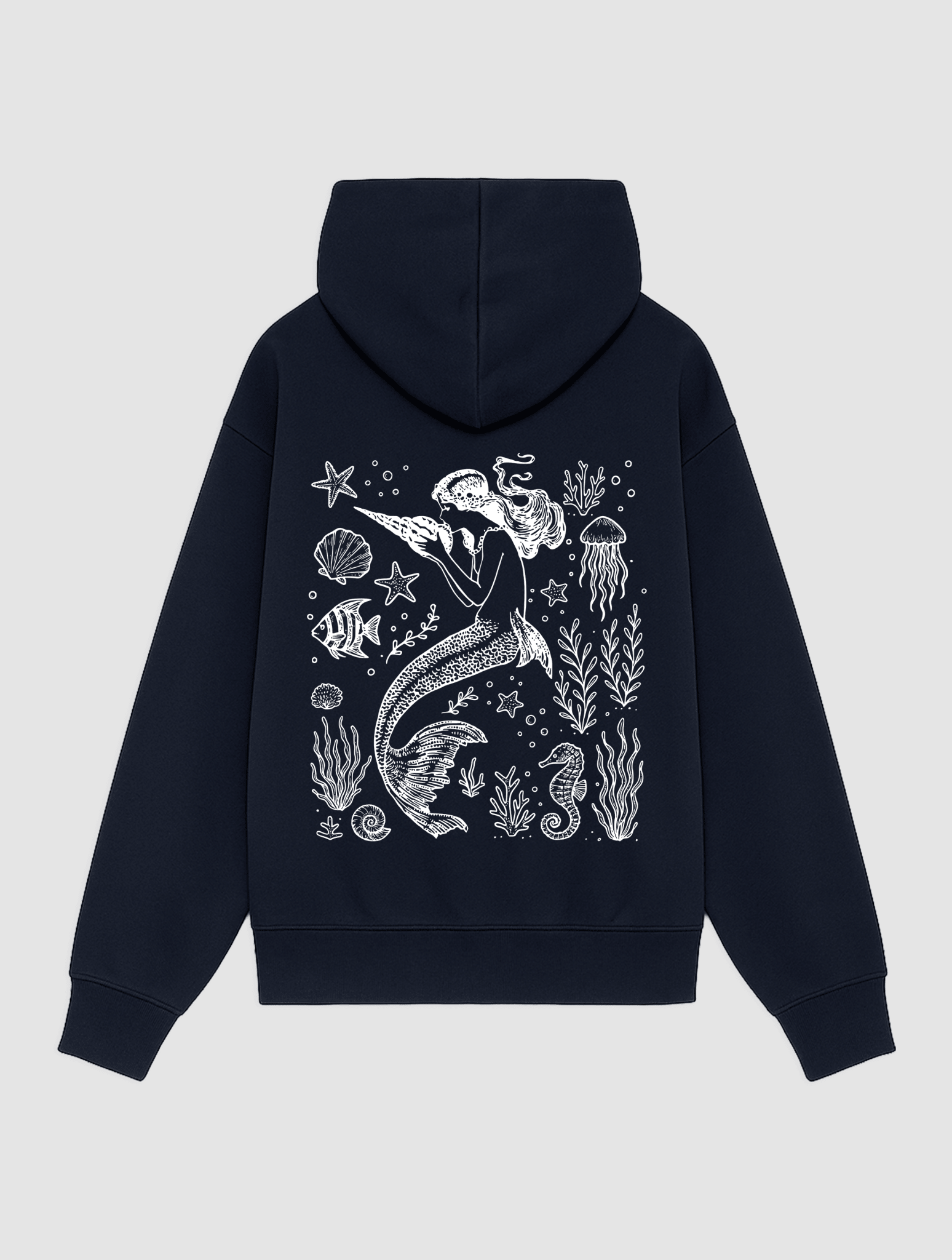 mermaid navy hoodie - In Print We Trust