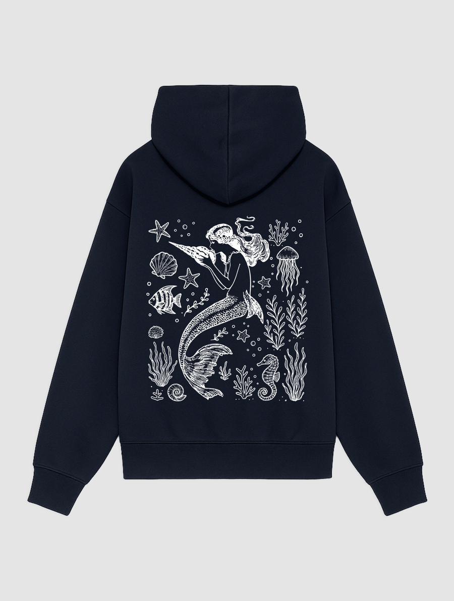 mermaid navy hoodie - In Print We Trust