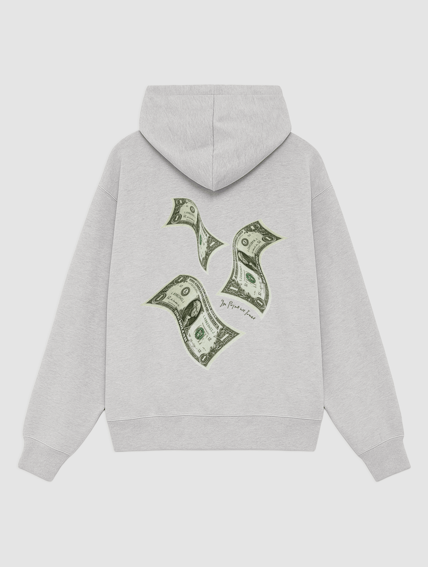 money money money grey hoodie - In Print We Trust