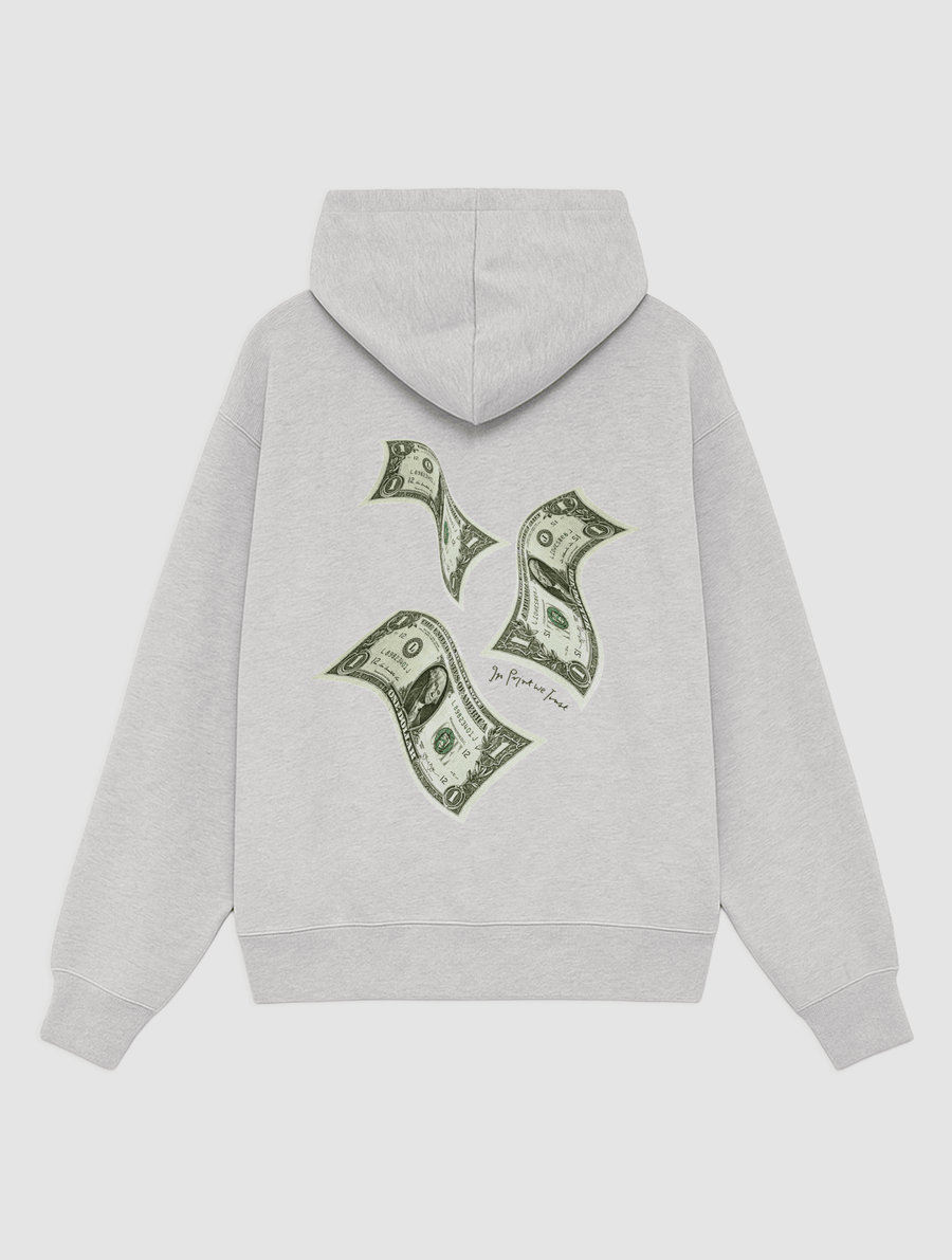 money money money grey hoodie - In Print We Trust