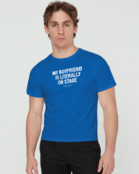 my boyfriend is literally on stage baby tee