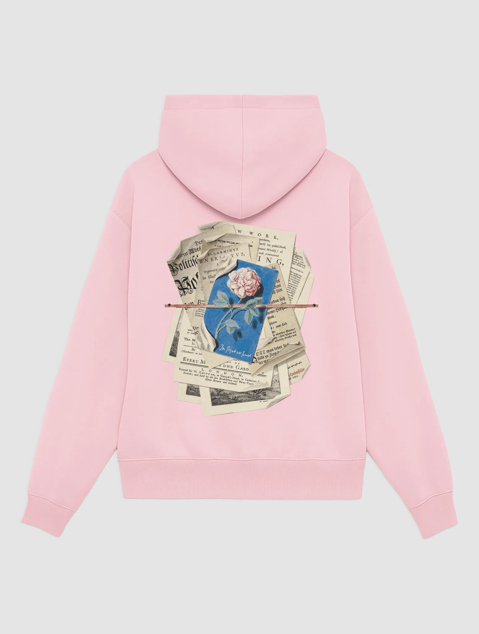 newspaper pink hoodie - In Print We Trust