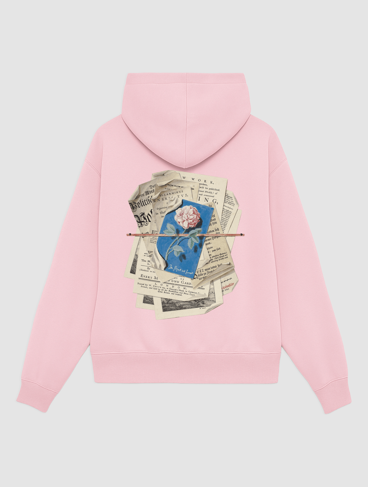 newspaper pink hoodie - In Print We Trust