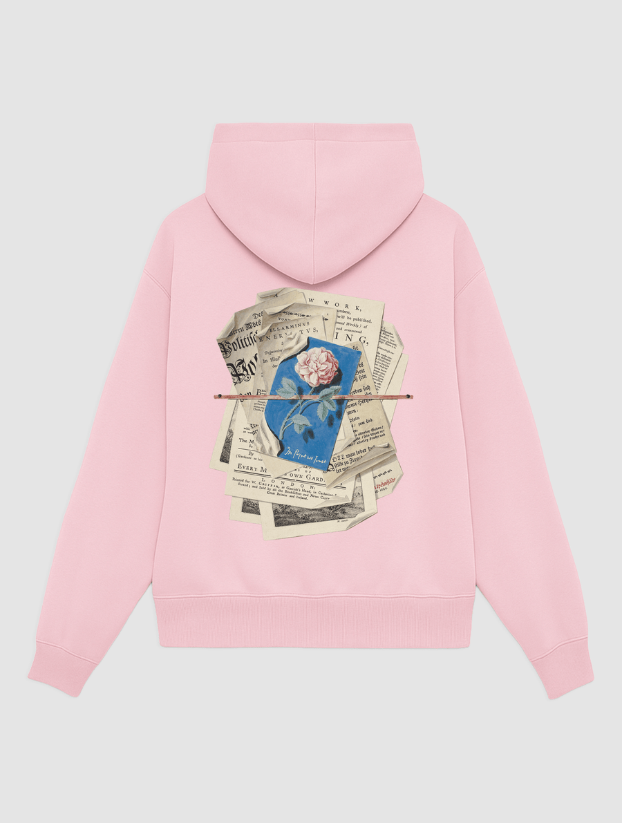 newspaper pink hoodie - In Print We Trust