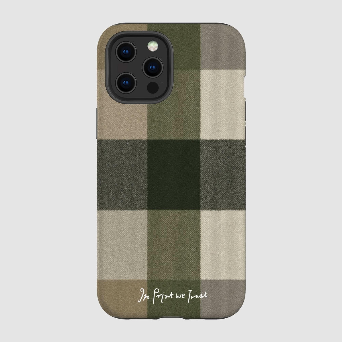 olive tough iPhone case - In Print We Trust