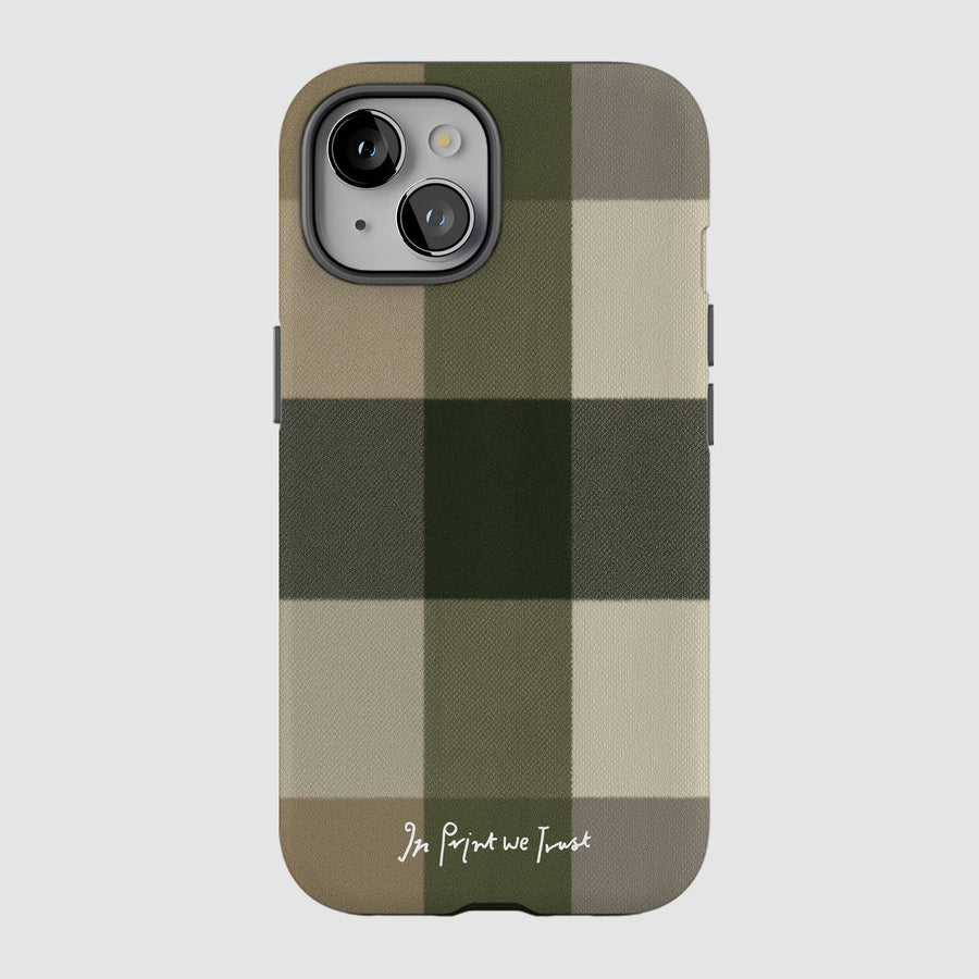 olive tough iPhone case - In Print We Trust