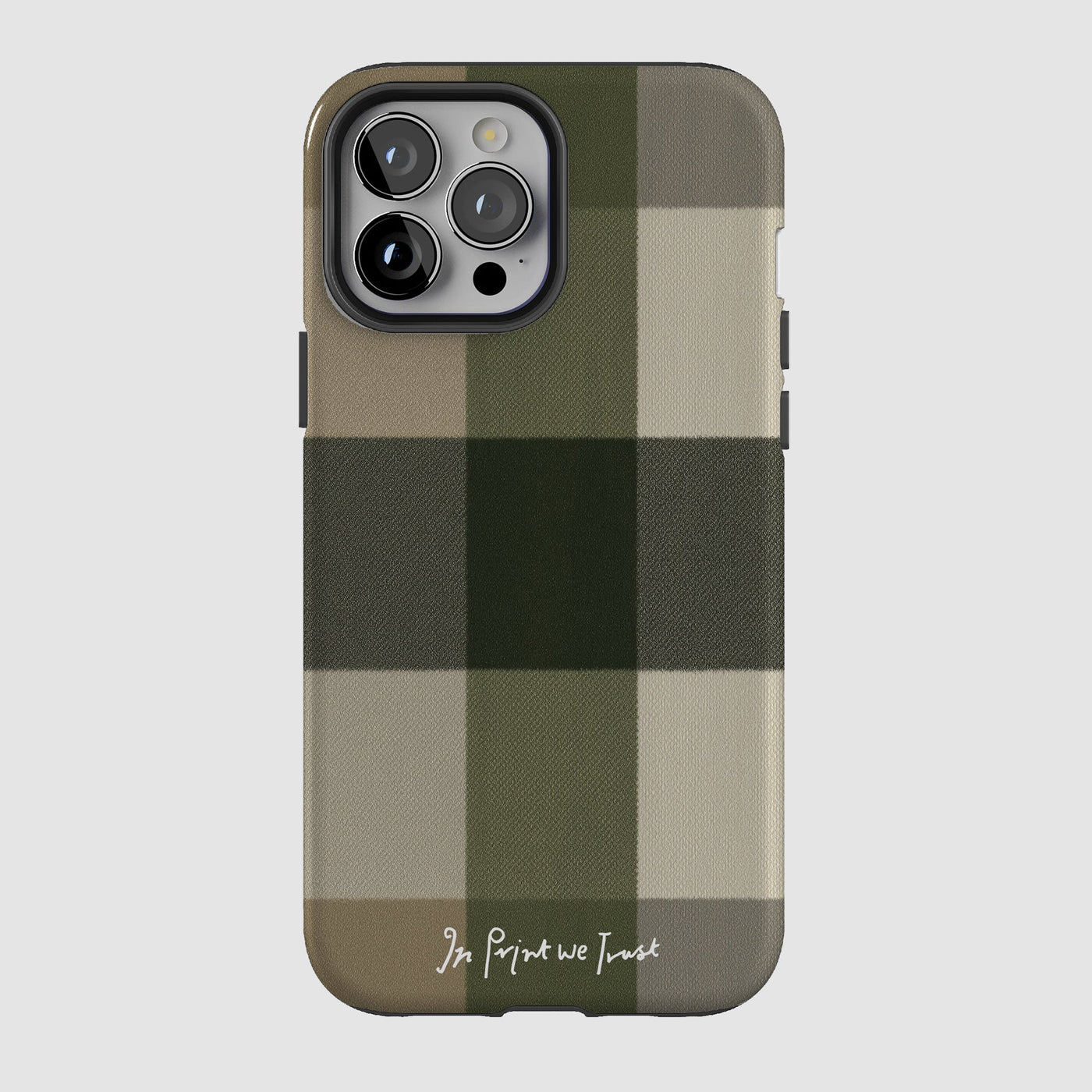 olive tough iPhone case - In Print We Trust
