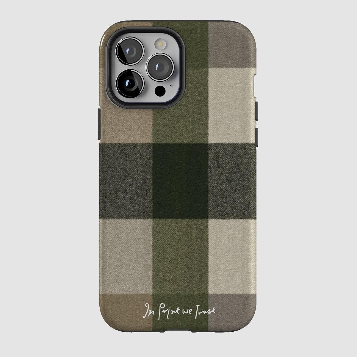 olive tough iPhone case - In Print We Trust