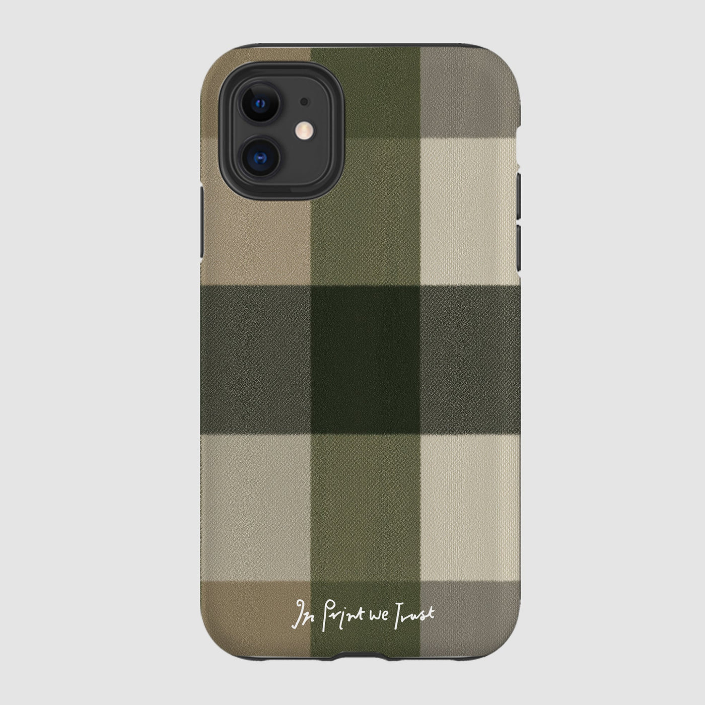 olive tough iPhone case - In Print We Trust