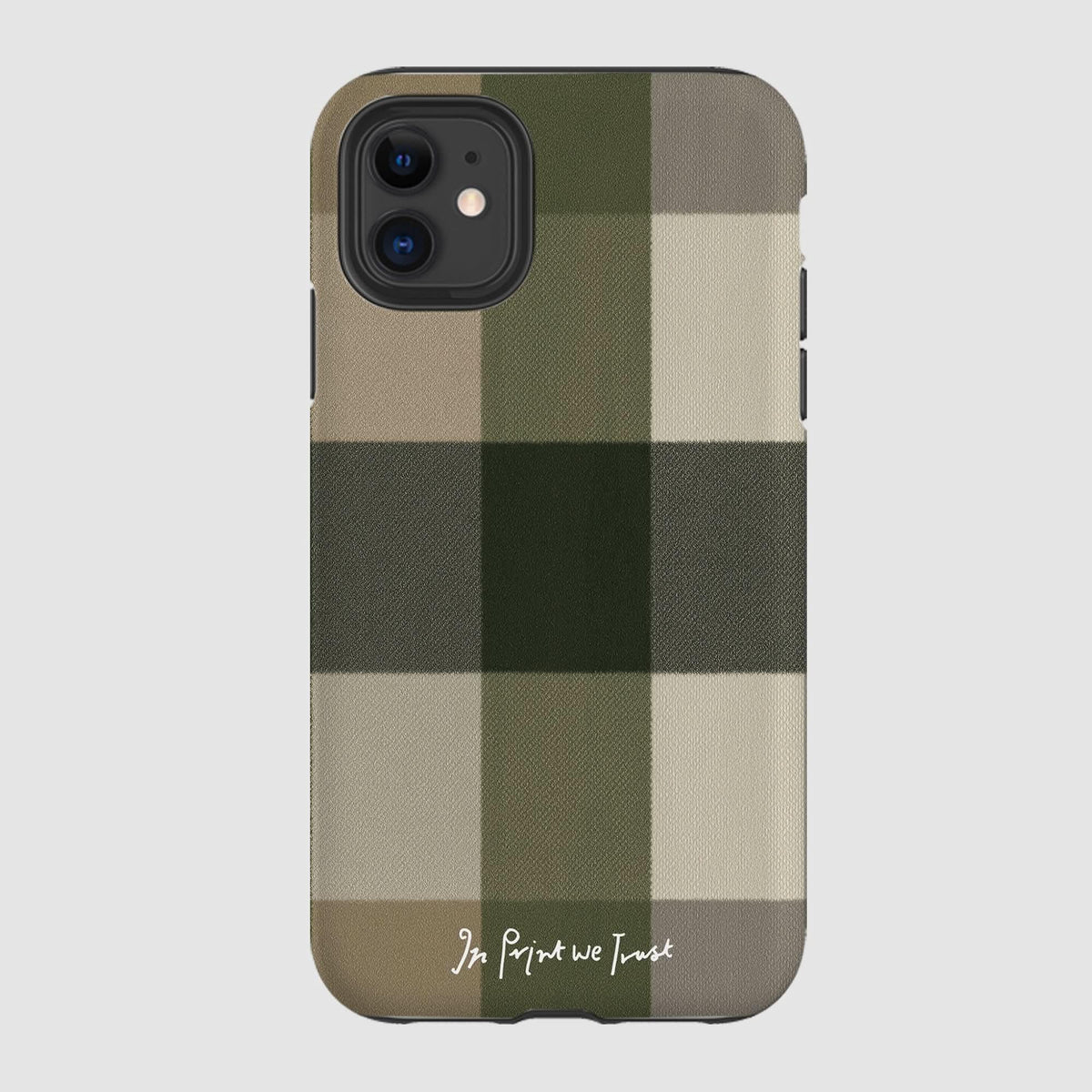 olive tough iPhone case - In Print We Trust