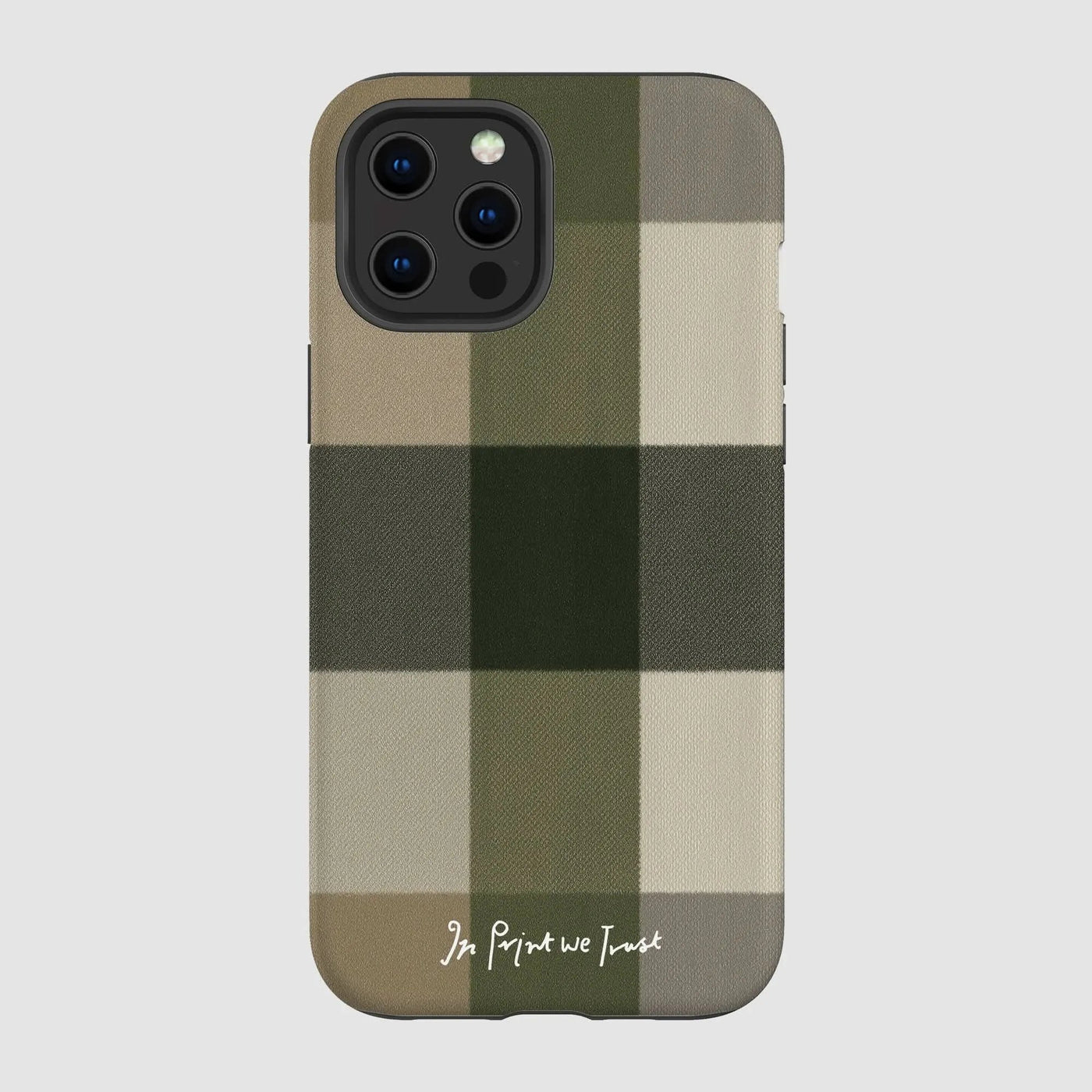 olive tough iPhone case - In Print We Trust