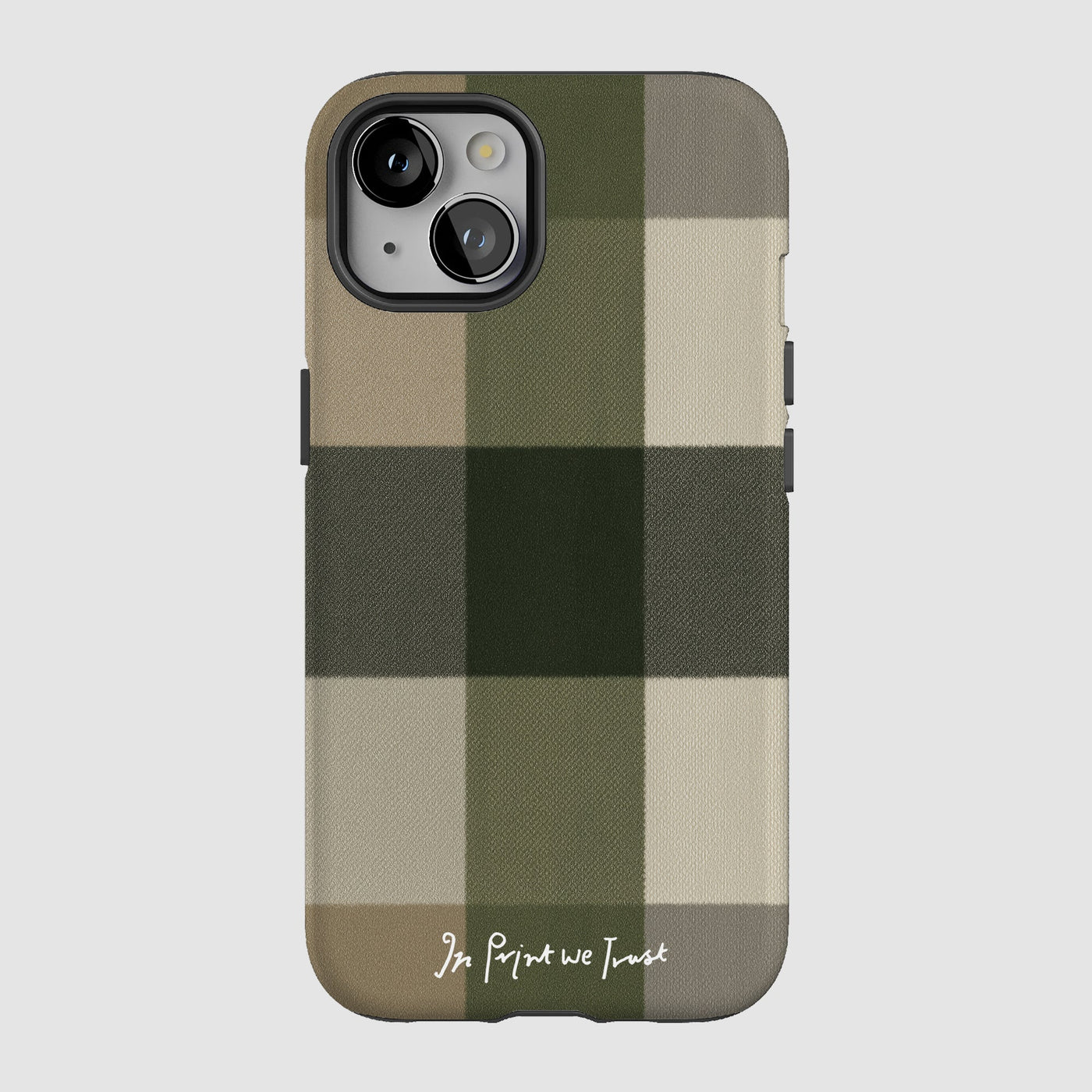 olive tough iPhone case - In Print We Trust
