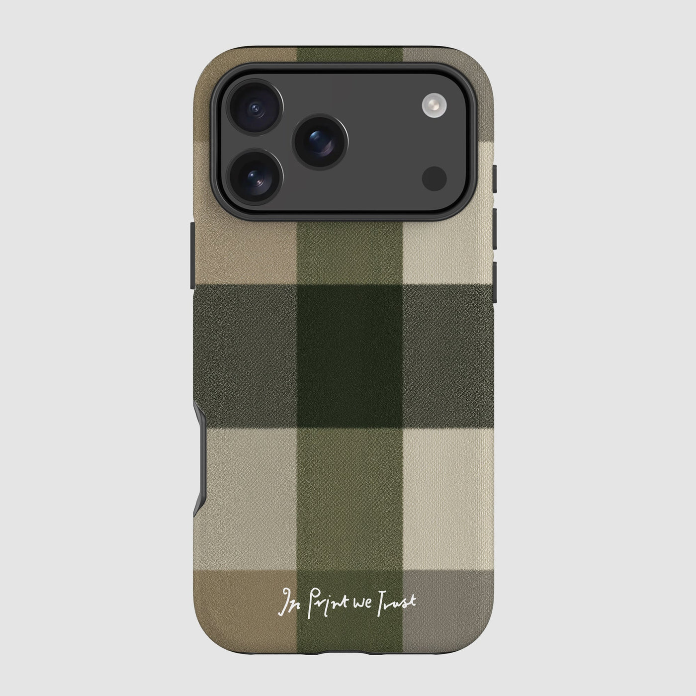 olive tough iPhone case - In Print We Trust