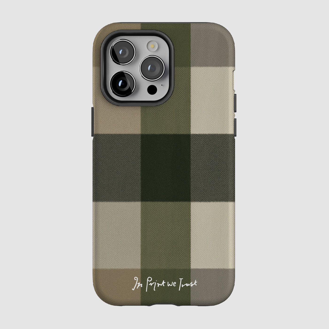 olive tough iPhone case - In Print We Trust
