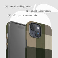 olive tough iPhone case - In Print We Trust