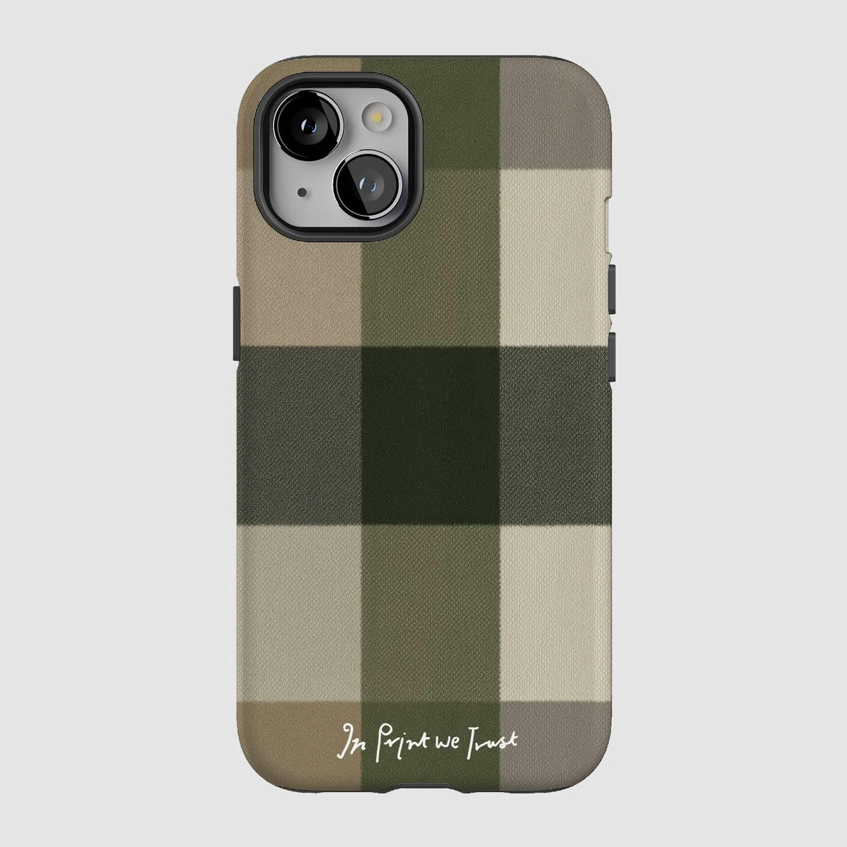 olive tough iPhone case - In Print We Trust