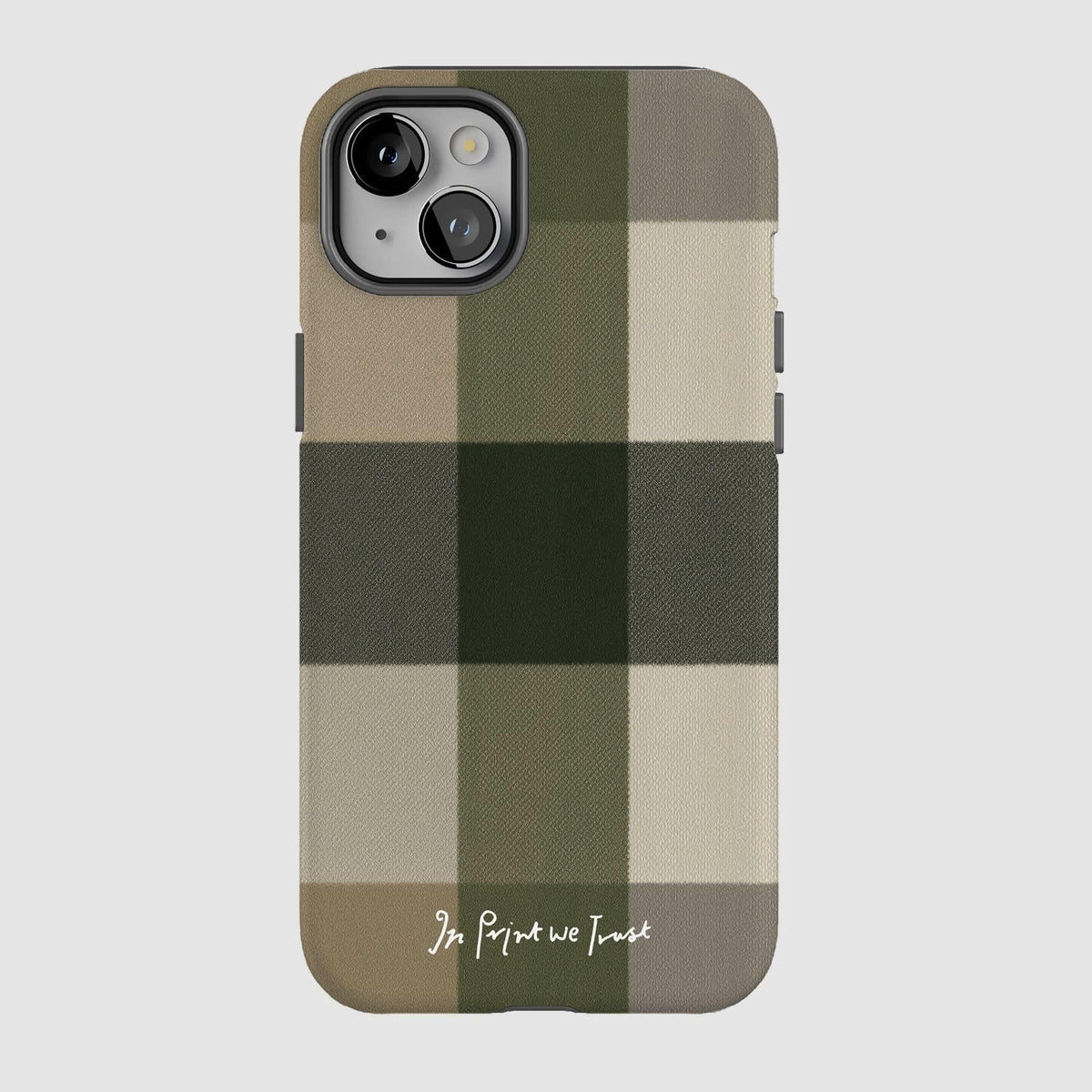 olive tough iPhone case - In Print We Trust