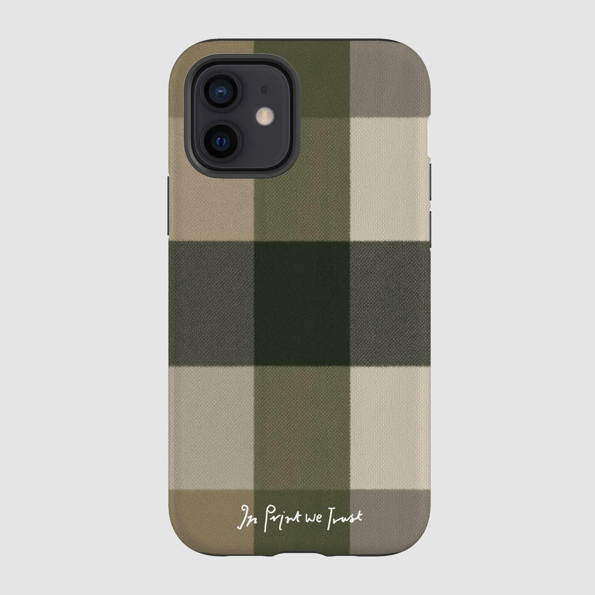 olive tough iPhone case - In Print We Trust