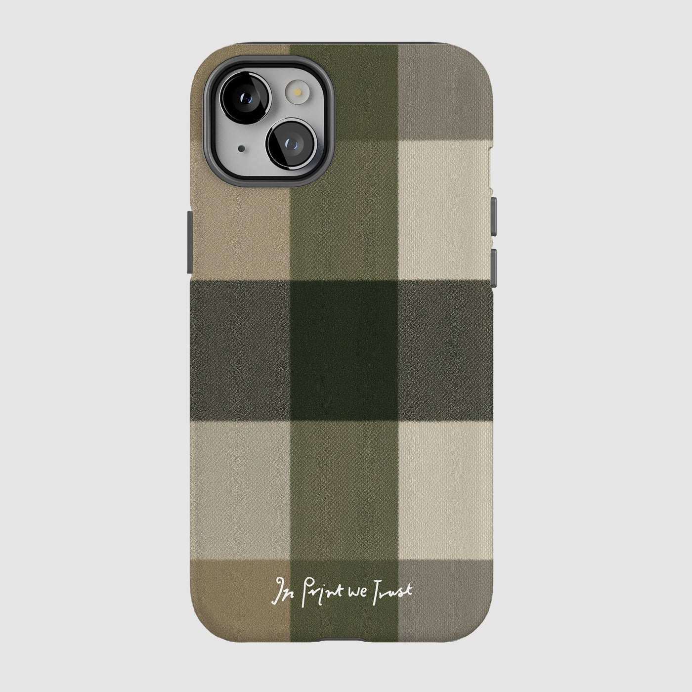 olive tough iPhone case - In Print We Trust