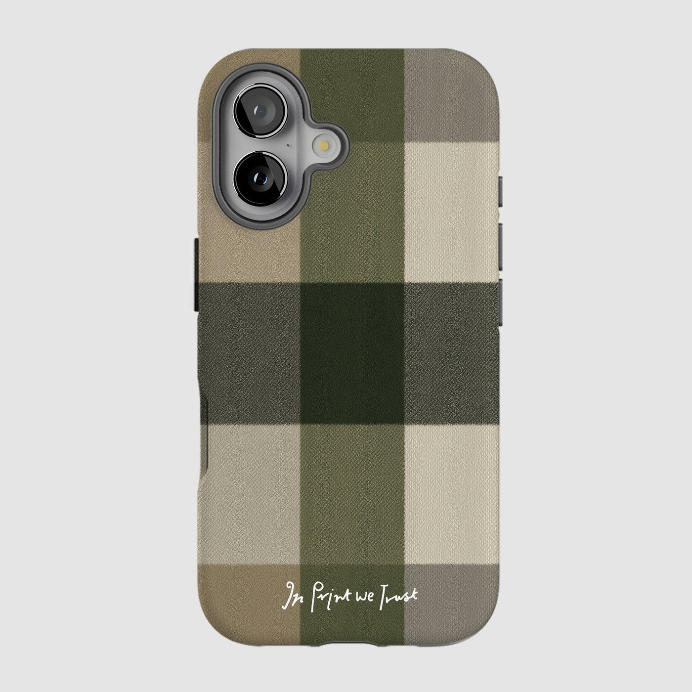 olive tough iPhone case - In Print We Trust