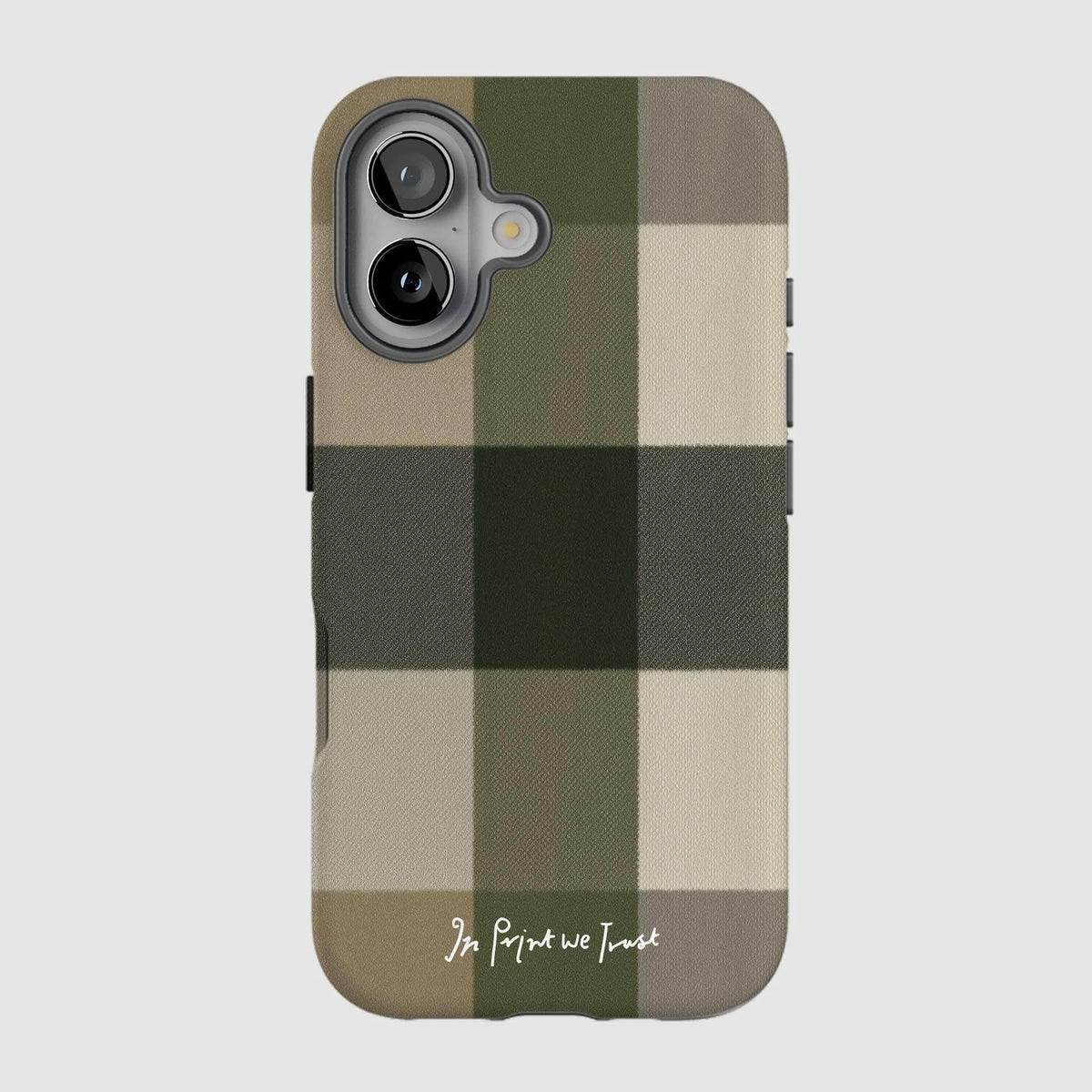 olive tough iPhone case - In Print We Trust